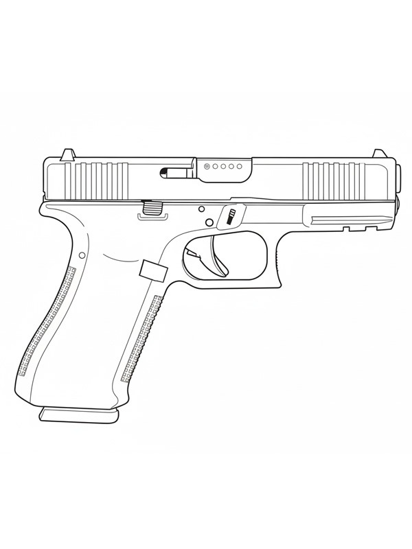Glock 45 pistol Målarbild Glock 45 pistol Målarbild