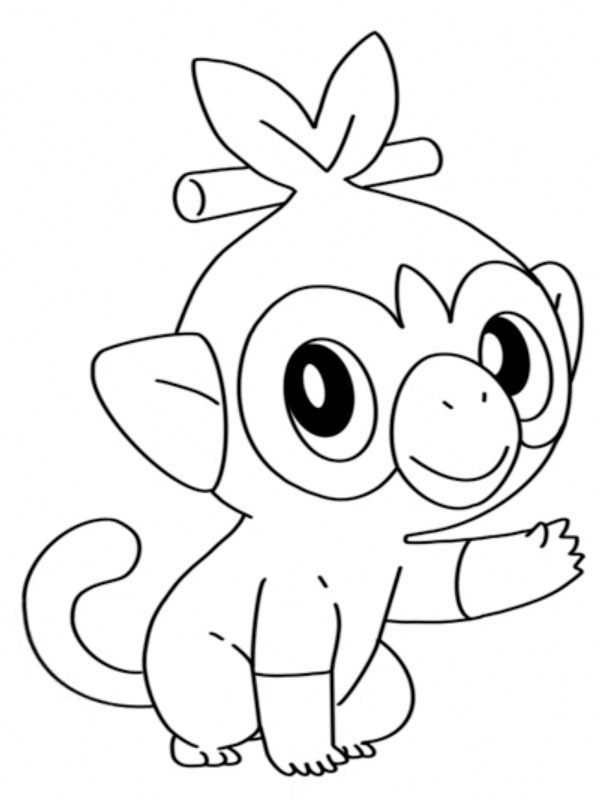 Grookey (Pokémon) Målarbild Grookey (Pokémon) Målarbild