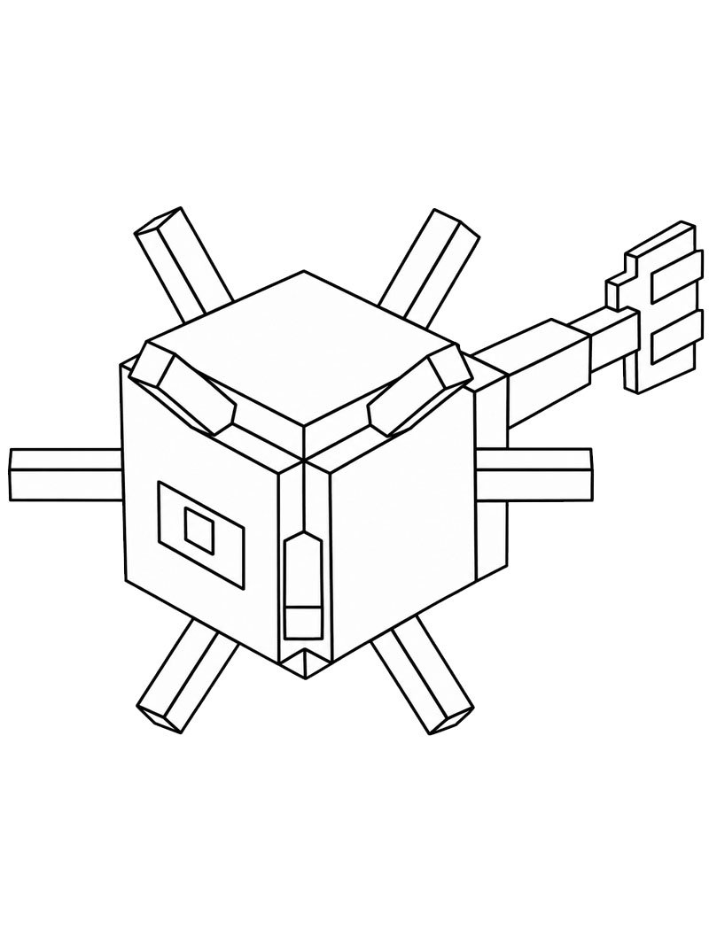 Guardian Minecraft Målarbild Guardian Minecraft Målarbild