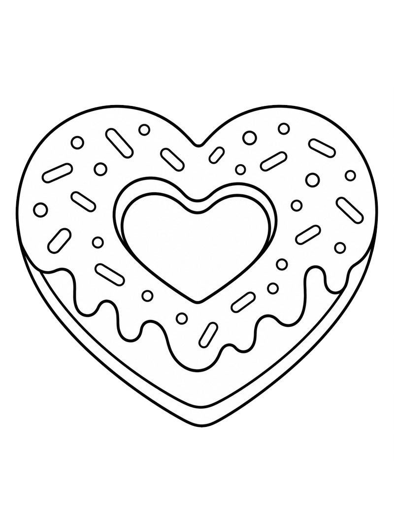 Hj&auml;rtformad donut Målarbild