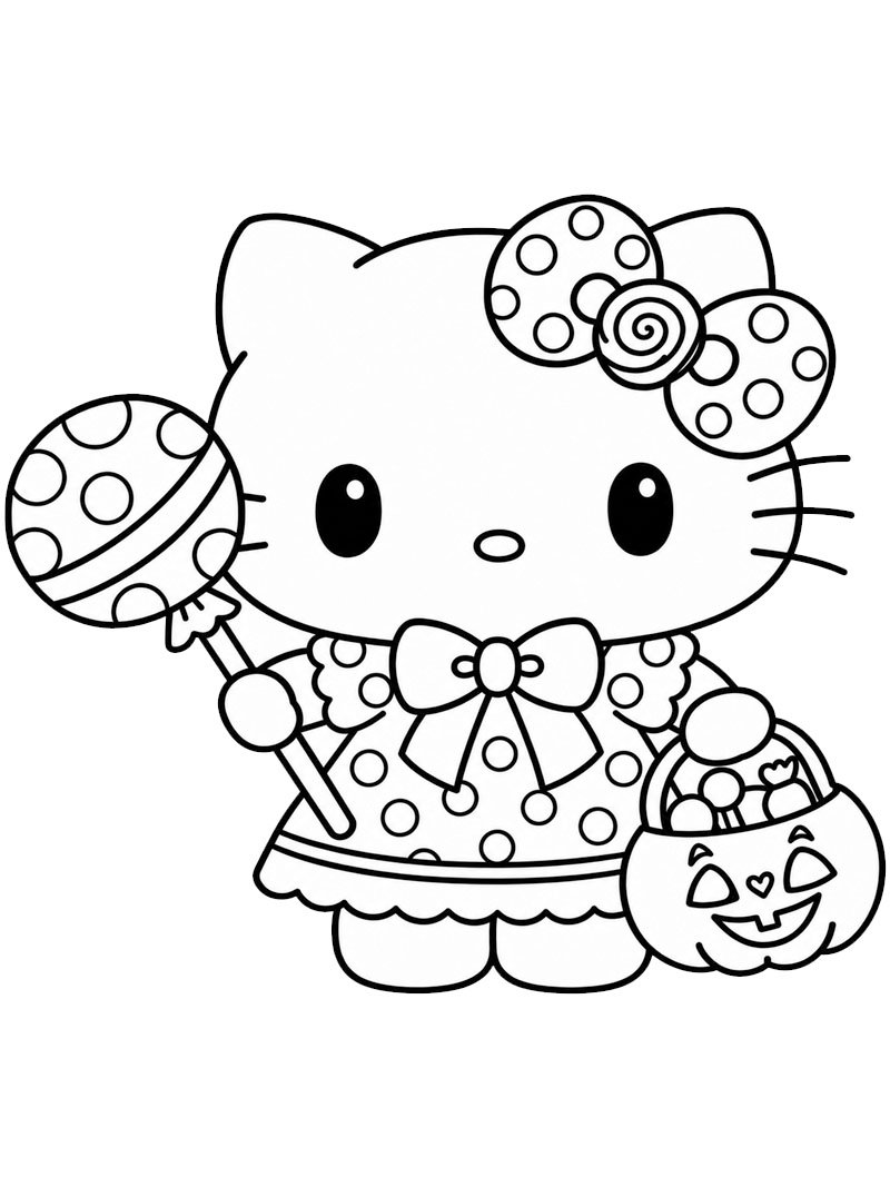 Hello Kitty: Bus eller godis Målarbild Hello Kitty: Bus eller godis Målarbild