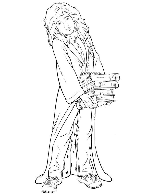 Hermione Granger med böcker Målarbild Hermione Granger med böcker Målarbild