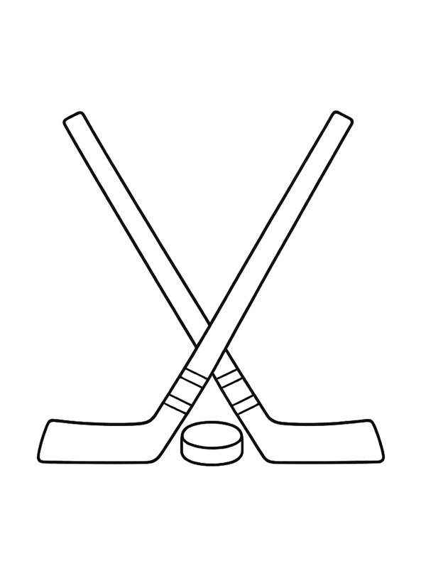 Hockeyklubba och puck Målarbild