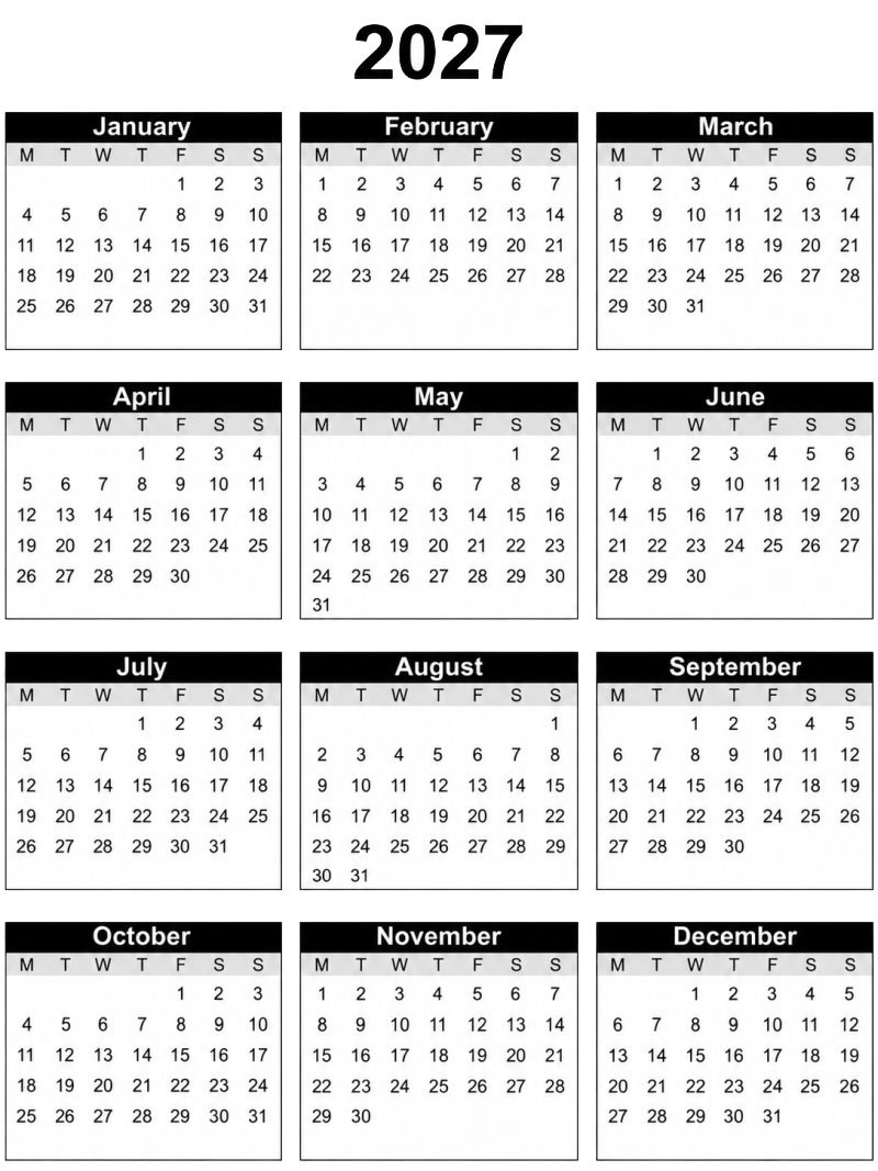Kalender 2027 Målarbild Kalender 2027 Målarbild