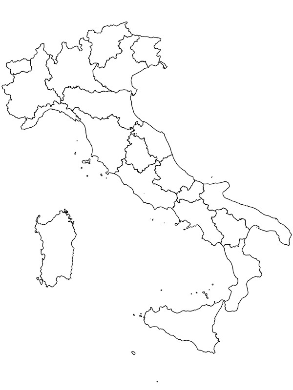 Karta Italien Målarbild