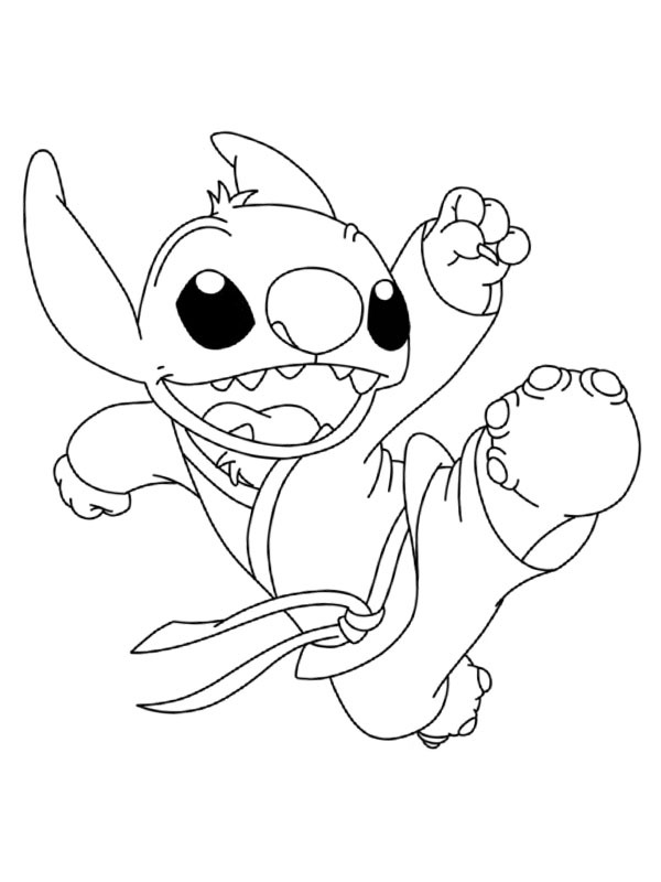 Karate Stitch Målarbild Karate Stitch Målarbild