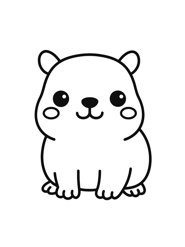 Kawaii Kapybara Målarbild Kawaii Kapybara Målarbild