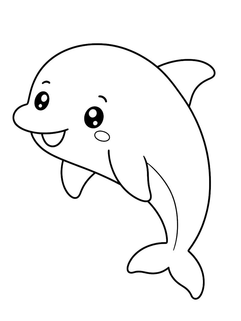 Kawaii-delfin Målarbild