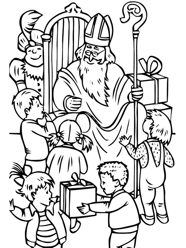 Barn med Saint Nicholas Målarbild
