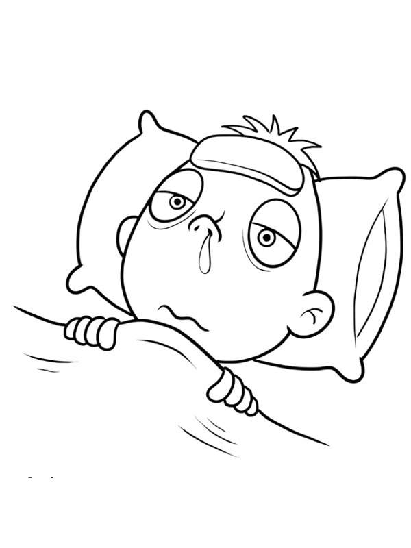 Pojke med influensa Målarbild Pojke med influensa Målarbild