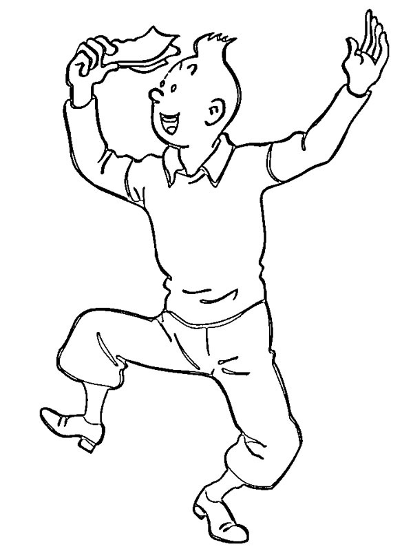 Tintin är glad Målarbild Tintin är glad Målarbild