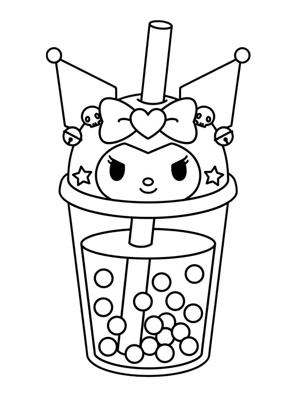Kuromi Bubble tea Målarbild