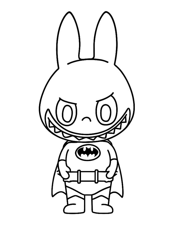 Labubu Batman Målarbild Labubu Batman Målarbild