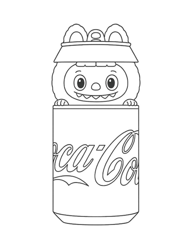 Labubu Coca Cola Målarbild Labubu Coca Cola Målarbild