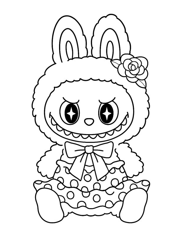 Labubu bär klänning Målarbild Labubu bär klänning Målarbild
