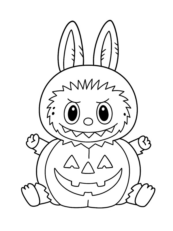 Labubu Halloween Målarbild Labubu Halloween Målarbild