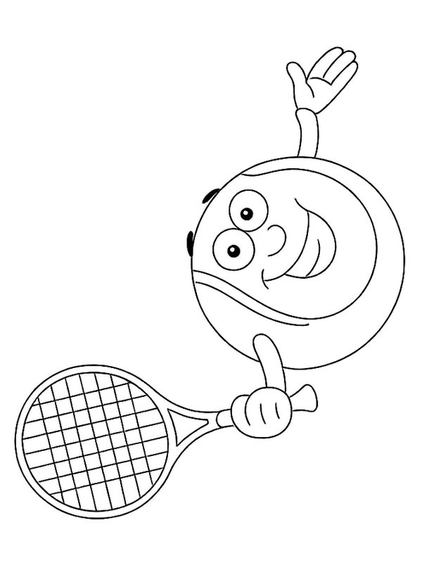 Leende tennisboll Målarbild Leende tennisboll Målarbild