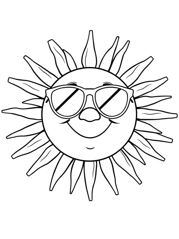 Leende sol med solglasögon Målarbild Leende sol med solglasögon Målarbild