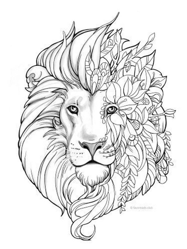 Lejon Mandala tattuering Målarbild