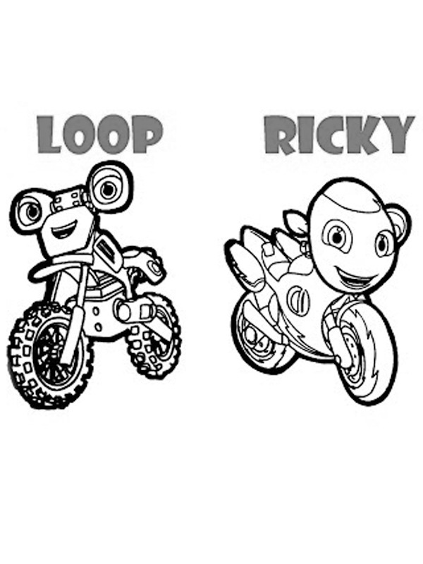 Loop och Ricky Ricky Zoom Målarbild