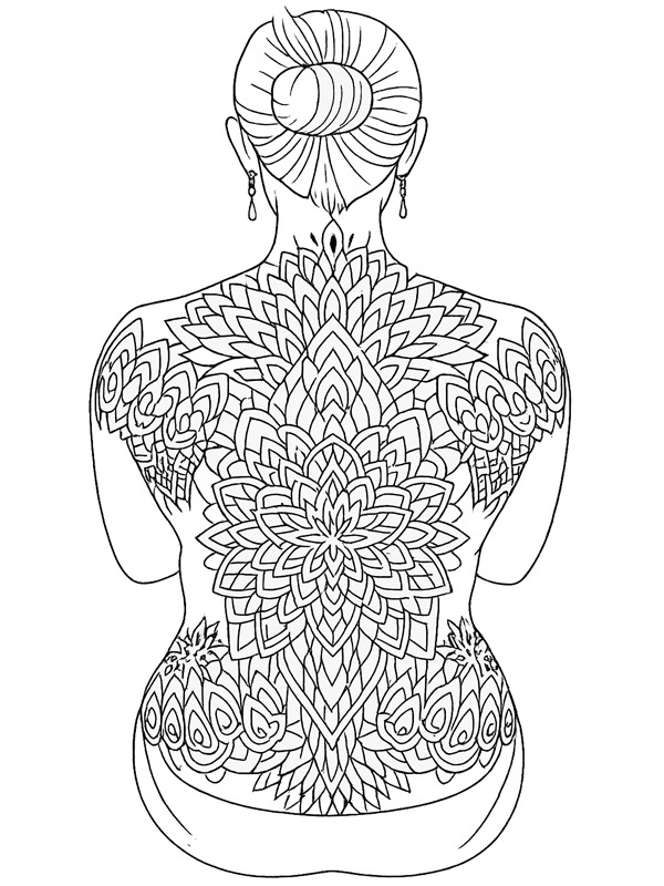 Mandala ryggtatuering Målarbild Mandala ryggtatuering Målarbild
