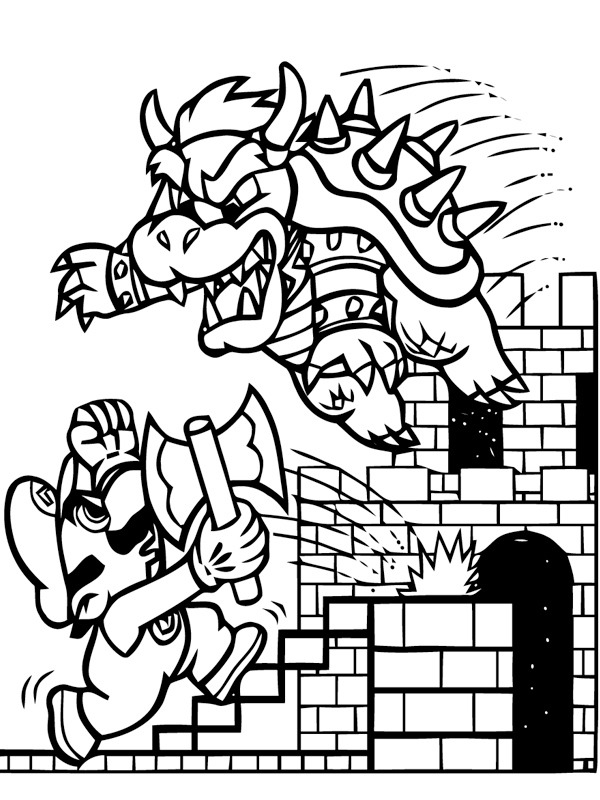 Mario och fienden Målarbild
