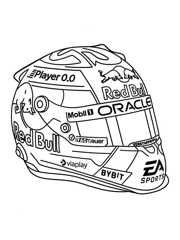 Max Verstappens hjälm Målarbild Max Verstappens hjälm Målarbild