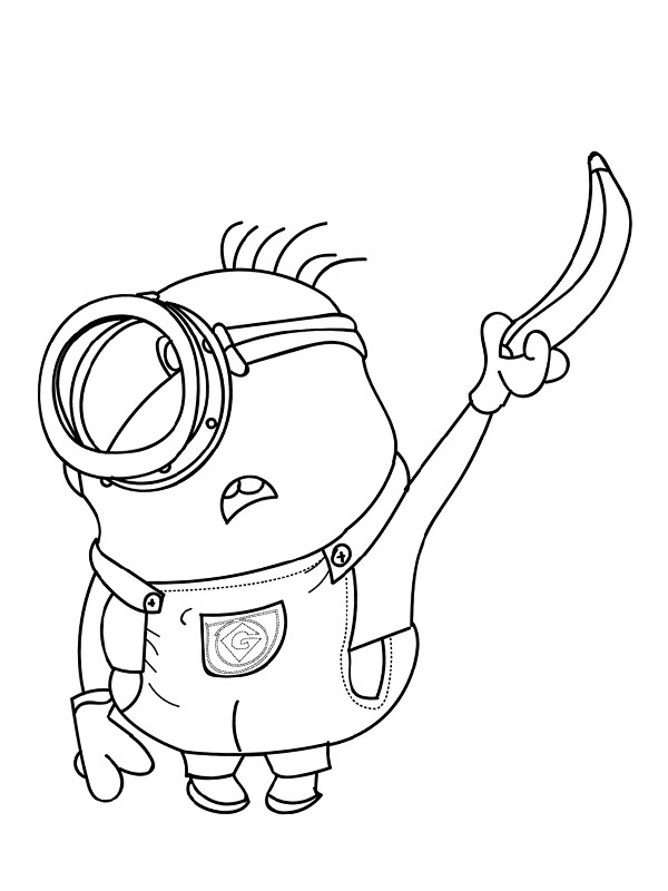 Minion med banan Målarbild Minion med banan Målarbild