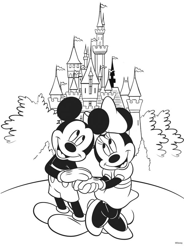 Mimmi och Musse på Disneyland Målarbild