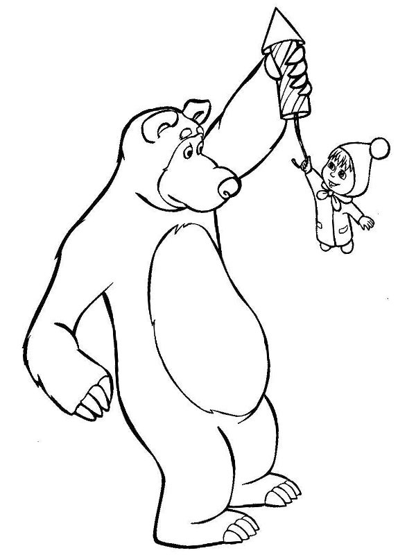 Björnen Masha och Masha Målarbild Björnen Masha och Masha Målarbild