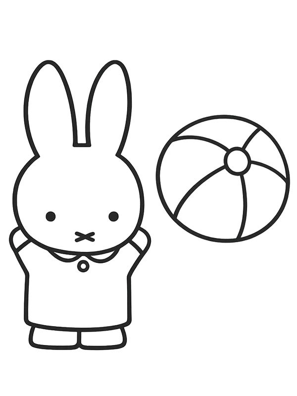 Miffy och bollen Målarbild Miffy och bollen Målarbild