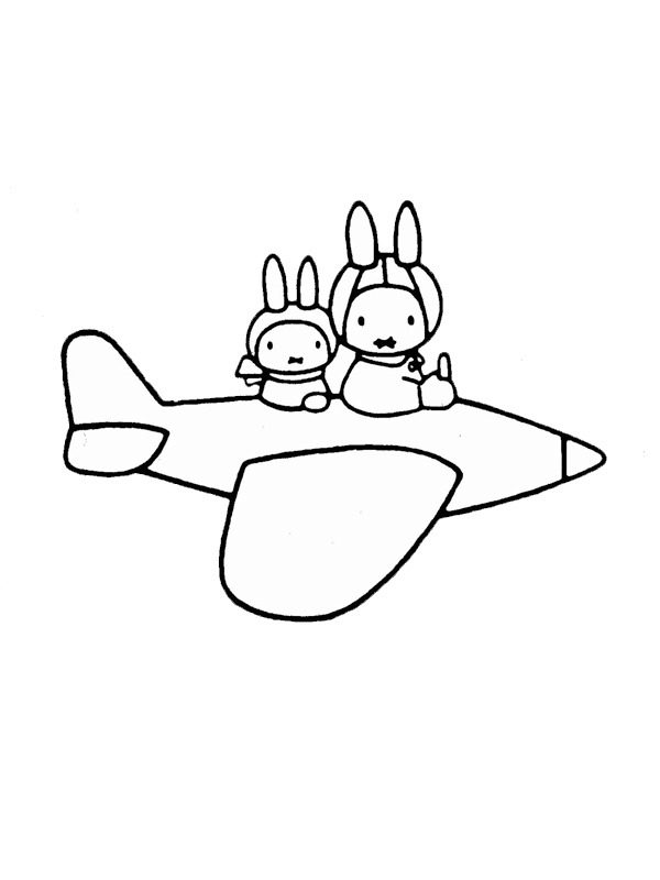 Miffy i flygplanet Målarbild