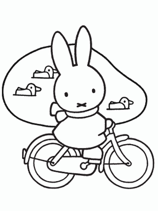 Miffy på en cykel Målarbild