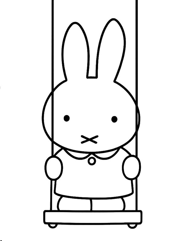 Miffy på gungan Målarbild Miffy på gungan Målarbild