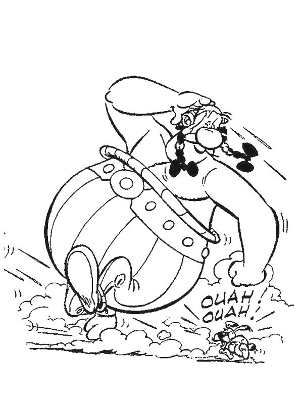Obelix och Idefix singer för sina lic Målarbild Obelix och Idefix singer för sina lic Målarbild