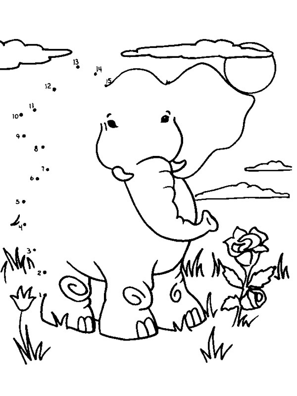 Rita en elefant Målarbild