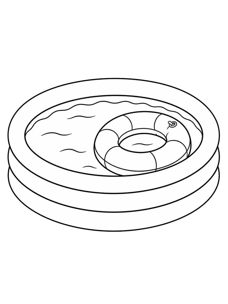 Uppbl&aring;sbar pool Målarbild