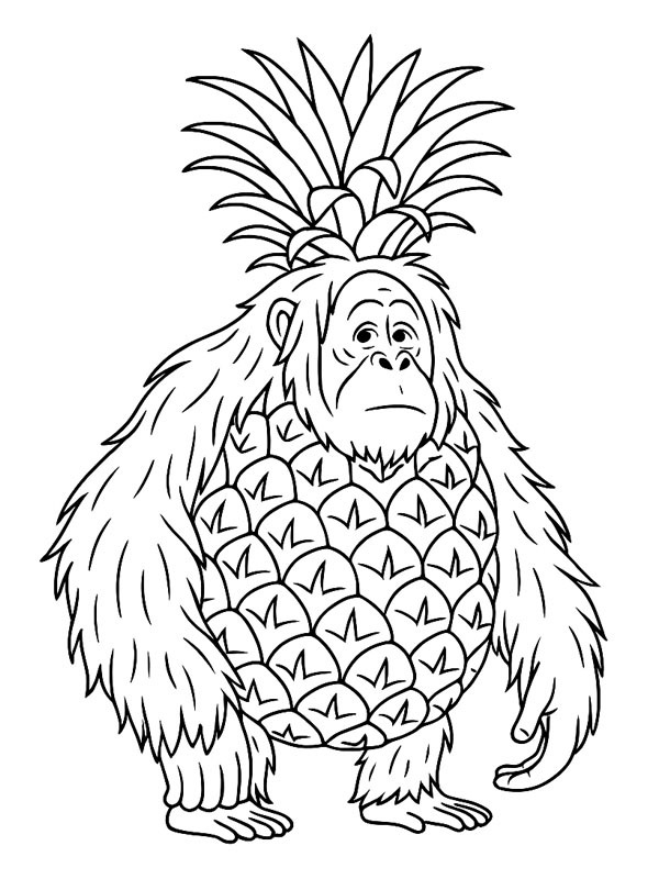 Orangutini Ananasini Målarbild Orangutini Ananasini Målarbild