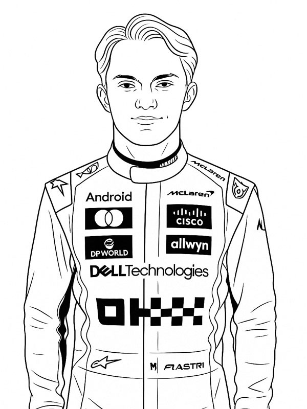 Oscar Piastri Målarbild Oscar Piastri Målarbild