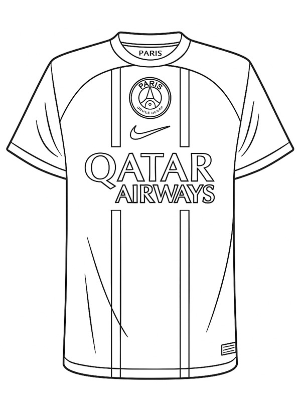 Paris Saint Germain Fotbollströja Målarbild Paris Saint Germain Fotbollströja Målarbild