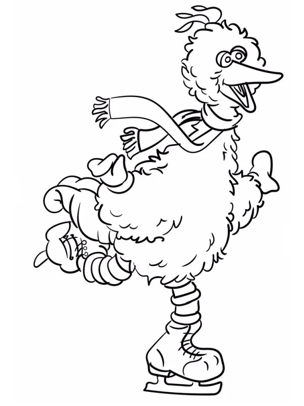 Big Bird åker skridskor Målarbild Big Bird åker skridskor Målarbild