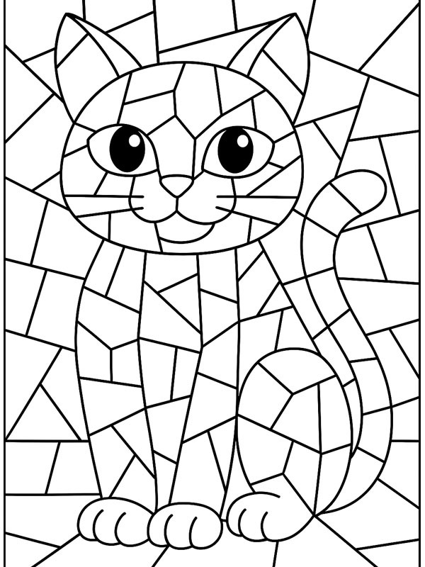 Kattmosaik Målarbild Kattmosaik Målarbild