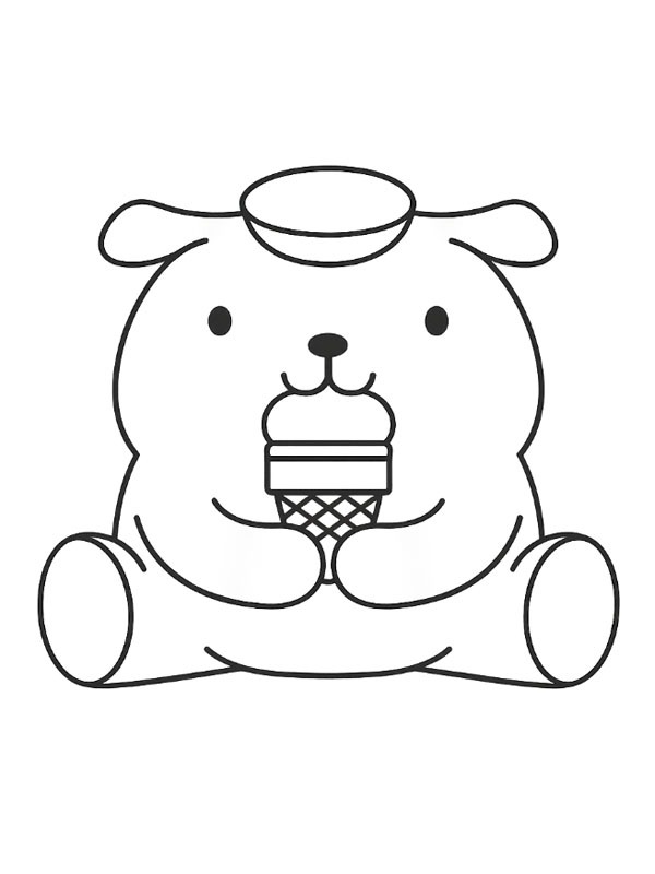 Pompompurin äter glass Målarbild Pompompurin äter glass Målarbild