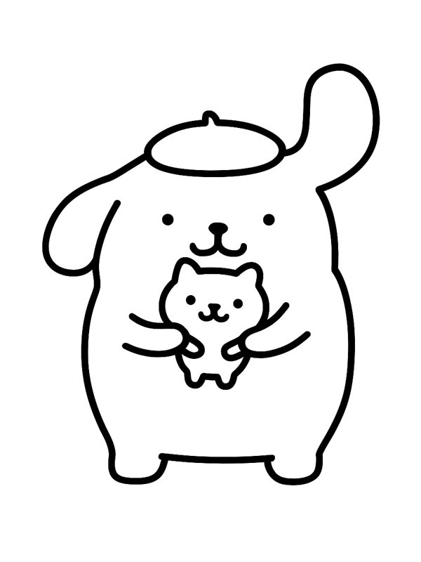 Pompompurin och Muffin Målarbild Pompompurin och Muffin Målarbild