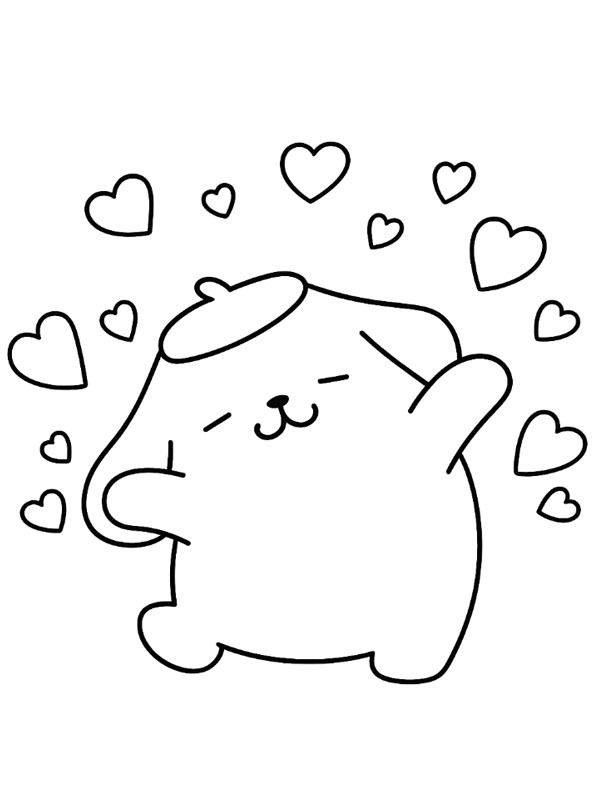 Pompompurin förälskad Målarbild Pompompurin förälskad Målarbild