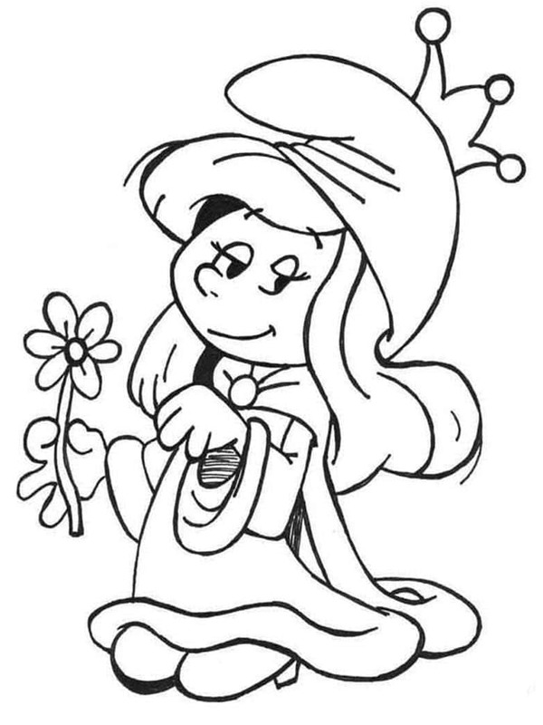 Prinsessan Smurfan Målarbild Prinsessan Smurfan Målarbild