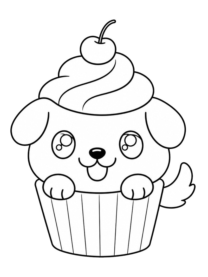 Puppy cupcake Målarbild Puppy cupcake Målarbild
