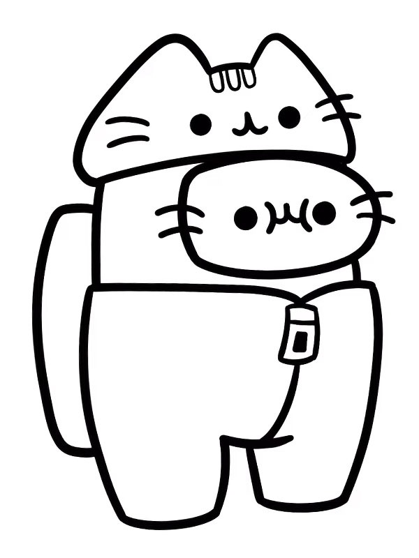 Pusheen Among Us Målarbild Pusheen Among Us Målarbild