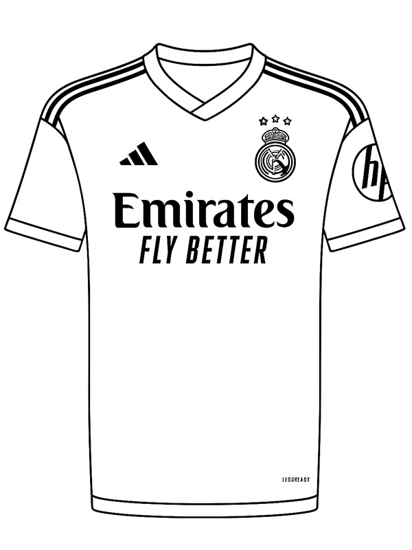 Real Madrid fotbollströja Målarbild Real Madrid fotbollströja Målarbild