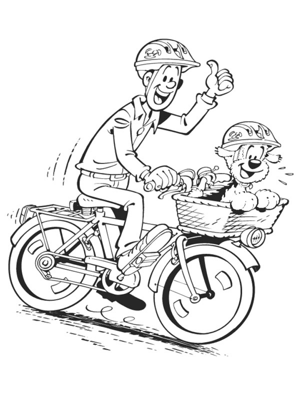 Samson och Gert cyklar Målarbild